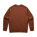 A brown sweater with a crew neck and long sleeves. It features a plain design and has a logo. A brown sweater with a crew neck and long sleeves. It features a plain design and has a logo.