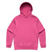 A pink hoodie with a front pocket and a drawstring hood. It features a logo on one side. A pink hoodie with a front pocket and a drawstring hood. It features a logo on one side.