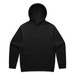 A black hoodie featuring a front pocket and a large hood, with a subtle logo on the design. A black hoodie featuring a front pocket and a large hood, with a subtle logo on the design.