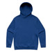 A blue hoodie featuring a front pocket and a classic hood design, with a logo on the chest. A blue hoodie featuring a front pocket and a classic hood design, with a logo on the chest.