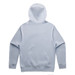 A light blue hoodie with a back view, featuring a hood and long sleeves. It has a logo on the back. A light blue hoodie with a back view, featuring a hood and long sleeves. It has a logo on the back.