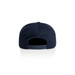 A navy blue cap featuring a back closure and a logo, suitable for casual wear. A navy blue cap featuring a back closure and a logo, suitable for casual wear.