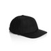 A black wool cap with a flat brim and an adjustable strap at the back. Features a logo on the side.
