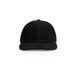 A black corduroy cap with a curved brim, featuring a logo on the front.