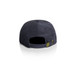 A dark blue cord cap with a curved brim and an adjustable strap at the back. It features a logo.