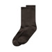 A pair of brown socks displayed together, featuring a ribbed design and smooth finish.