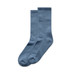 A pair of blue socks featuring a ribbed texture, neatly arranged side by side. They have a simple design and include a logo.