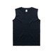A black singlet tank top featuring a simple design and a label inside the neckline. It has a logo in the corner.