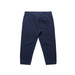 Navy track pants with a tapered leg and a single back pocket, featuring an elastic waistband. Navy track pants with a tapered leg and a single back pocket, featuring an elastic waistband.