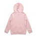 A pink hoodie with a hood and long sleeves, featuring a plain back design.
