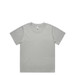 A light grey t-shirt with a round neckline and short sleeves. It features a logo.
