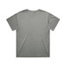 A grey T-shirt with a plain back and short sleeves. The fabric appears soft and smooth. It features a logo.