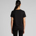 A black t-shirt is displayed from the back, featuring a simple design and a logo on the back. A black t-shirt is displayed from the back, featuring a simple design and a logo on the back.