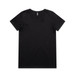 A black t-shirt with a round neckline and short sleeves. The shirt has a logo on the label. A black t-shirt with a round neckline and short sleeves. The shirt has a logo on the label.