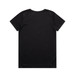 A black T-shirt with a standard crew neck and short sleeves, featuring a plain back. A black T-shirt with a standard crew neck and short sleeves, featuring a plain back.