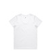 A white V-neck t-shirt with short sleeves and a logo. A white V-neck t-shirt with short sleeves and a logo.