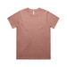 A light brown classic T-shirt with a round neckline and short sleeves, featuring a logo on the label.