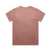 A plain, short-sleeved T-shirt in a muted pink hue, featuring a logo on the back. A plain, short-sleeved T-shirt in a muted pink hue, featuring a logo on the back.