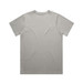 A grey classic t-shirt with short sleeves and a plain back, featuring a logo. A grey classic t-shirt with short sleeves and a plain back, featuring a logo.