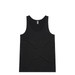 A black singlet with a round neckline and a logo on the label. Suitable for casual wear.