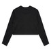 A black long-sleeve cropped t-shirt with a simple design and no visible branding. A black long-sleeve cropped t-shirt with a simple design and no visible branding.