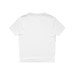 A white short-sleeved t-shirt featuring a plain back design and a small logo.