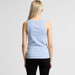A light blue rib tank top viewed from the back, featuring a fitted design and no visible branding.