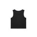 A black rib crop tank top with a simple design and no visible logos. A black rib crop tank top with a simple design and no visible logos.