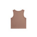 A brown organic rib crop tank with a clean, simple design and no visible logos or branding. A brown organic rib crop tank with a clean, simple design and no visible logos or branding.