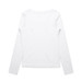 A white long-sleeve T-shirt with a simple, clean design and no visible branding. A white long-sleeve T-shirt with a simple, clean design and no visible branding.