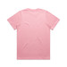 A pink heavy cotton T-shirt with a plain back design. It features a logo on one side. A pink heavy cotton T-shirt with a plain back design. It features a logo on one side.