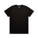 A black short-sleeve t-shirt with a crew neck and a plain design, featuring a logo on the label.