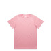 A pink T-shirt featuring a crew neckline and short sleeves, with a logo on the front. A pink T-shirt featuring a crew neckline and short sleeves, with a logo on the front.