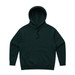 A dark green hoodie featuring a front pocket and a drawstring hood, with a logo on the front. A dark green hoodie featuring a front pocket and a drawstring hood, with a logo on the front.