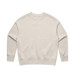 A light beige jumper with long sleeves and a round neckline, featuring a simple design and a logo. A light beige jumper with long sleeves and a round neckline, featuring a simple design and a logo.