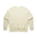 A plain cream-coloured jumper with a relaxed fit and ribbed cuffs. It has a branding logo on the back. A plain cream-coloured jumper with a relaxed fit and ribbed cuffs. It has a branding logo on the back.