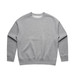 A grey crew jumper with a relaxed fit and long sleeves, featuring a logo on the front. A grey crew jumper with a relaxed fit and long sleeves, featuring a logo on the front.