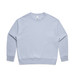 A light blue jumper featuring long sleeves and a crew neck design. It includes a small logo at the neckline. A light blue jumper featuring long sleeves and a crew neck design. It includes a small logo at the neckline.