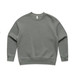 A grey jumper with a crew neckline and long sleeves, featuring a logo on the front. A grey jumper with a crew neckline and long sleeves, featuring a logo on the front.