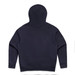 A navy blue hoodie featuring a hood and long sleeves, with a simple design and a logo present. A navy blue hoodie featuring a hood and long sleeves, with a simple design and a logo present.