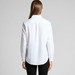 A white button-up shirt with a back pleat, featuring long sleeves and a classic collar. A white button-up shirt with a back pleat, featuring long sleeves and a classic collar.