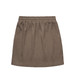 A khaki skirt with an elasticated waistband and a simple, casual design. It features no embellishments or patterns. A khaki skirt with an elasticated waistband and a simple, casual design. It features no embellishments or patterns.