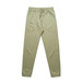 A pair of light green track pants with an elastic waistband and cuffs. The pants feature a simple, slim design. A pair of light green track pants with an elastic waistband and cuffs. The pants feature a simple, slim design.