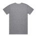 A grey organic T-shirt featuring a simple design and a logo on the back. A grey organic T-shirt featuring a simple design and a logo on the back.