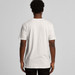A plain white organic t-shirt with short sleeves, viewed from the back. It features a logo on the upper back area. A plain white organic t-shirt with short sleeves, viewed from the back. It features a logo on the upper back area.