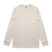 A long-sleeve t-shirt in a light beige colour, featuring a simple design and a logo on the label.