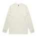 A long sleeve tee in a light cream colour featuring a simple design and a logo.