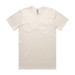 A light beige t-shirt with a pocket on the left chest area. The shirt features a small logo. A light beige t-shirt with a pocket on the left chest area. The shirt features a small logo.