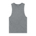A stone wash tank top in a muted green colour with a logo at the neckline. A stone wash tank top in a muted green colour with a logo at the neckline.