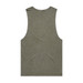 A stone wash green tank top, featuring a sleeveless design and a back view. It has a logo at the back. A stone wash green tank top, featuring a sleeveless design and a back view. It has a logo at the back.